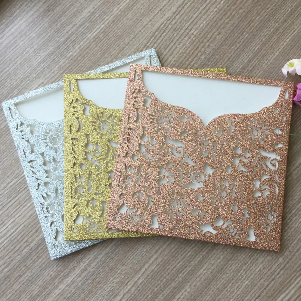 100 шт./лот полый лазерный разрез художественный дизайн свадебные пригласительные