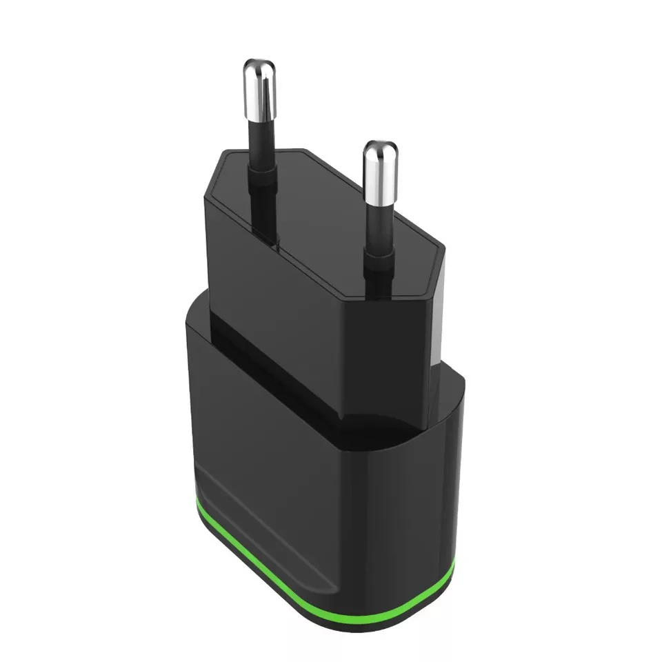 H 5 V 2A ЕС вилка со светодиодом 2 USB адаптер для мобильного телефона настенное