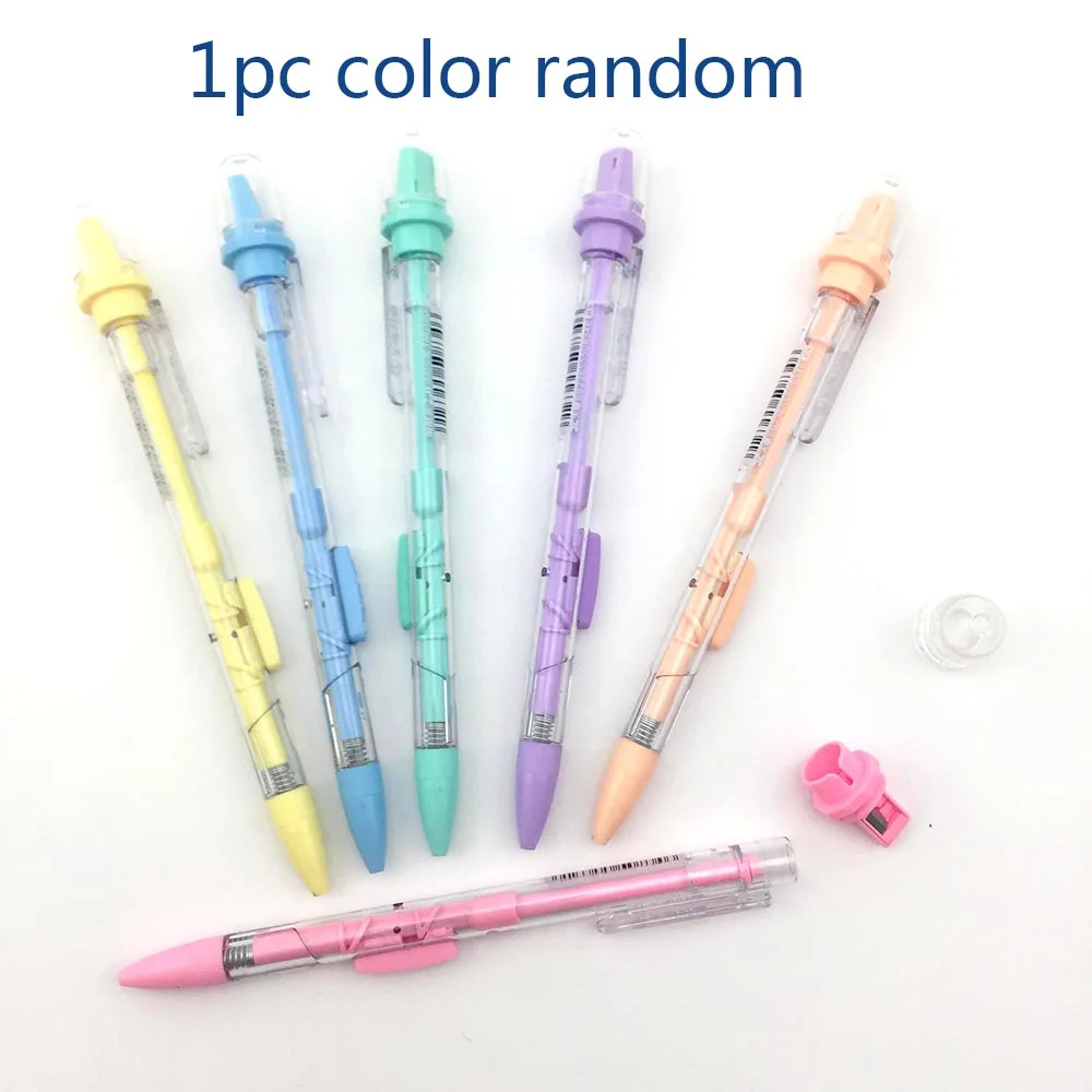 1 pc color random Механический карандаш | 2,0 мм ядро красочные для студентов и детей подарок kawaii - Цвет: 1 pc color random