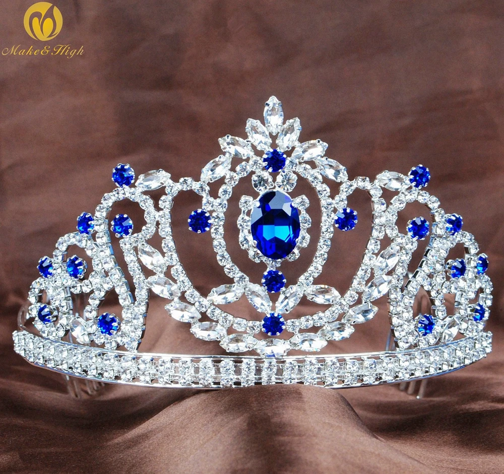 Тиара с кристаллами и расчески женская свадебная тиара ручной работы со