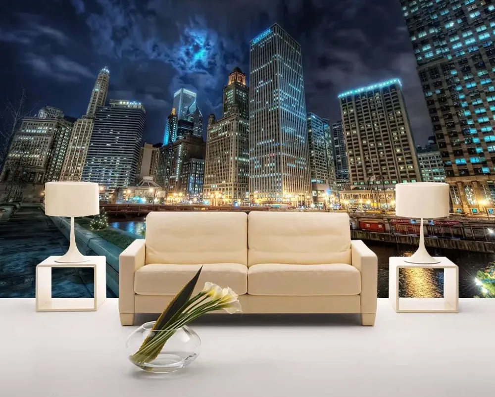 

Custom 3d mural wallpaper City HD Living room bedroom 3 d wallpaper for walls wallpaper 3d stereoscopic