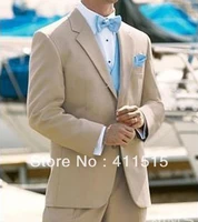 free shippingnew style beige wedding groom wear tuxedos notch lapel grooms men men dress custom made cheap man for suits