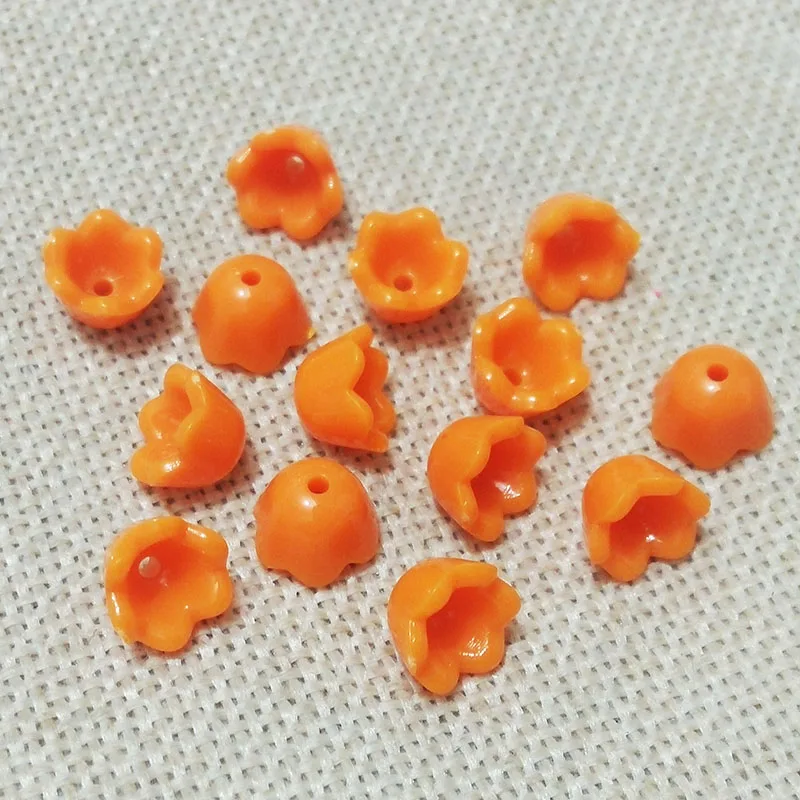 Красные весенние Цветные Цветочные бусины волоконные колпачки для маленьких