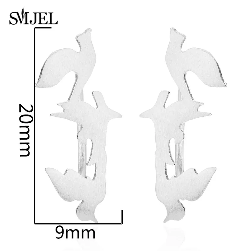 Серьги SMJEL Tiny Dove для женщин и девочек металлические серьги в виде животных