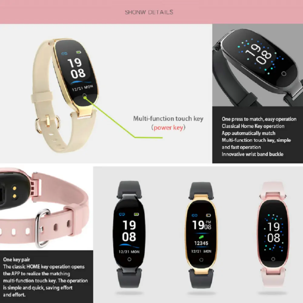 Цветной экран S3 Plus смарт браслет пульсометр Водонепроницаемый Фитнес часы