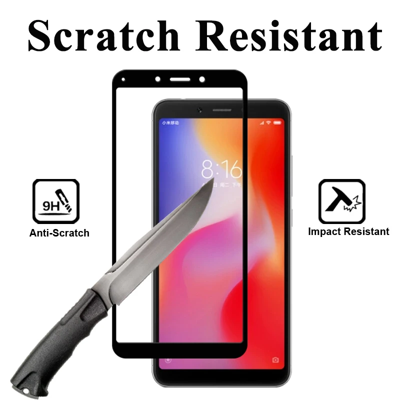 Закаленное стекло Nicotd для Redmi 6 6A защита экрана с полным покрытием Xiaomi A1 A2 5X 6X