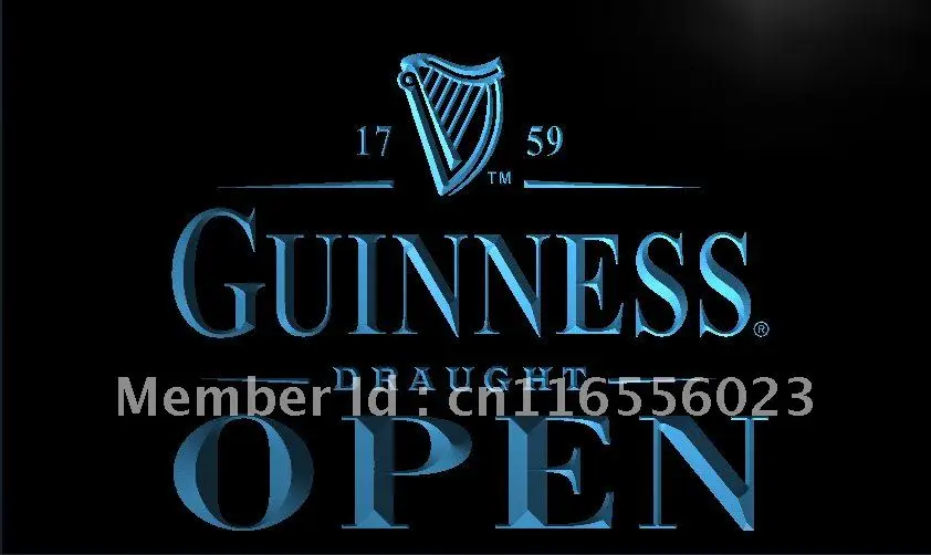 LA088- Guinness открытая балка для пива светодиодный светодиодная неоновая световая