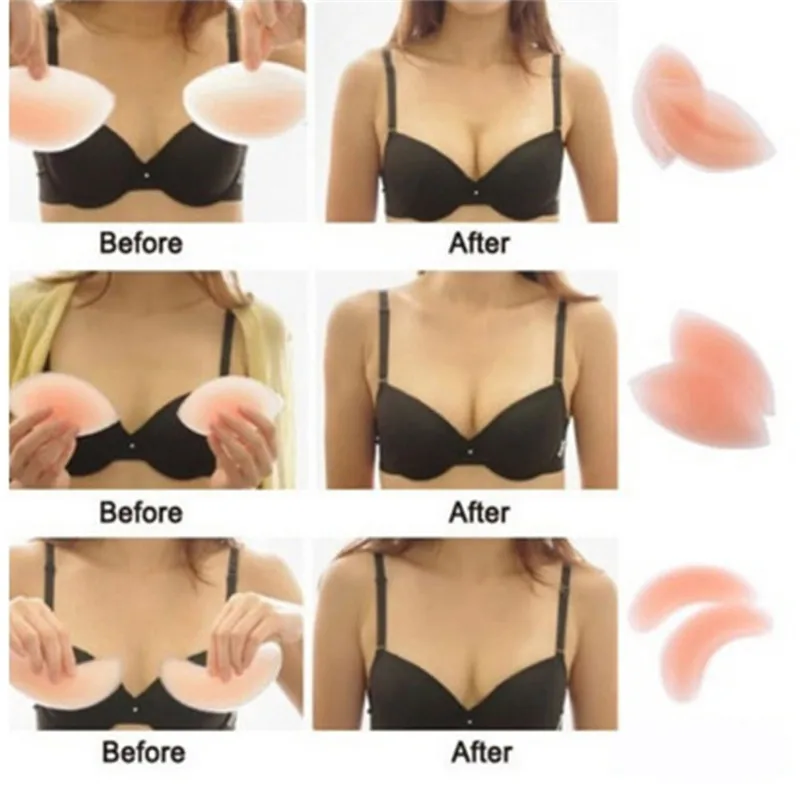 

1pair Silicone Sexy Bikini Swimsuit Bra Invisible Inserts Breast Pads Push Up Bra Insert Breast Enhancer Inserts For Dress Women