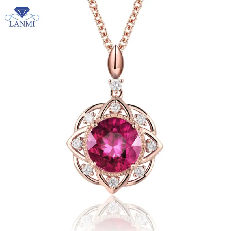 Красная подвеска с рубином из розового золота 14 к ювелирные изделия для