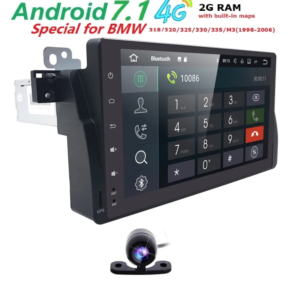 1 Din Android 7 автомобилей Головное устройство gps радио для BMW E46 M3 318/320/325/330 /335 навигации