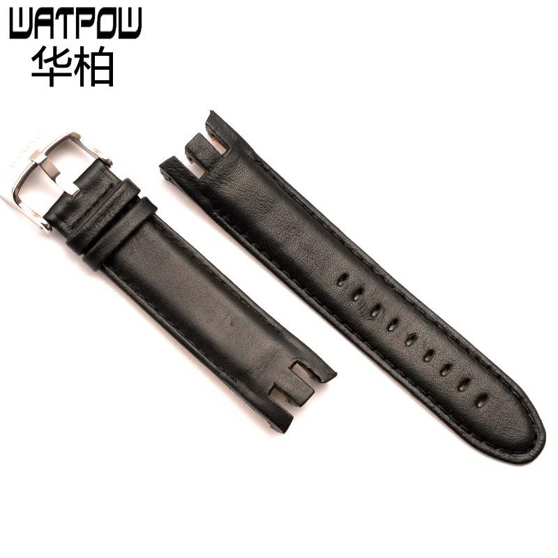 21 мм черный коричневый кожаный ремешок для часов Swatch YRS403 401 402G 412 413 418 406G 007 мужчин и