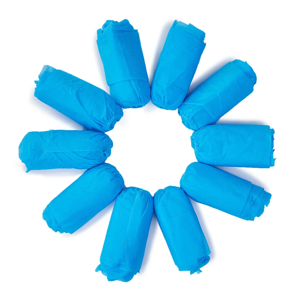 100 шт./пакет Толстый синий нетканое полотно обувь с гнущейся подошвой Чехлы в