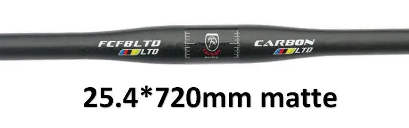 matte FCFB матовый углеродный руль MTB, руль для велосипеда 25,4, руль для горного велосипеда, плоская ручка для руля 3K 380-700 мм - Цвет: matte