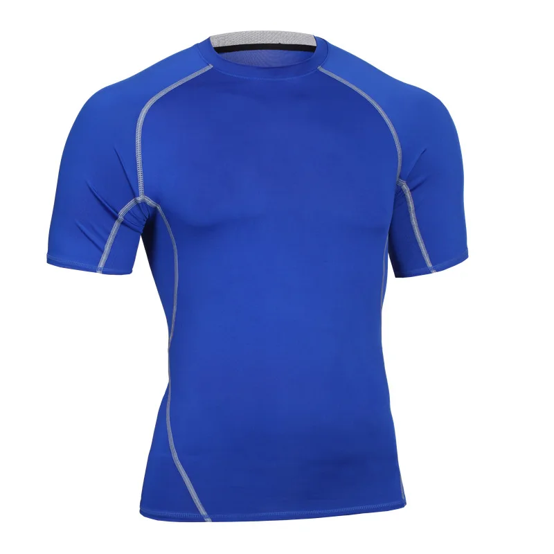 Fitness Shirt Men's Basketball Running Training Clothes Elastic Compression Quick Drying Sportswear Short Sleeve MA26 | Спорт и
