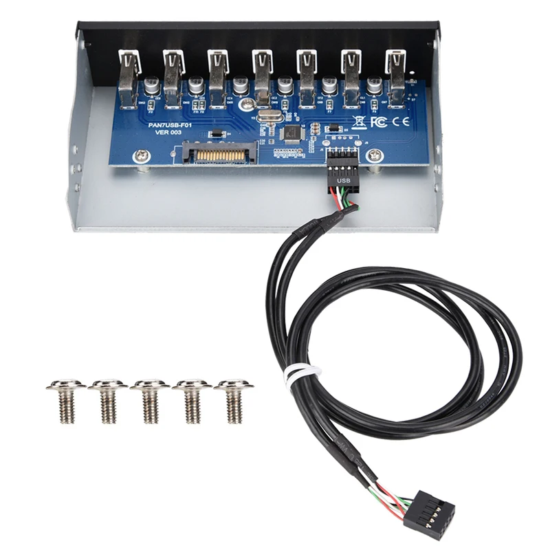 USB концентратор 2 0 7 портов Разветвитель Передняя панель 5 25 CD-ROM привод Bay