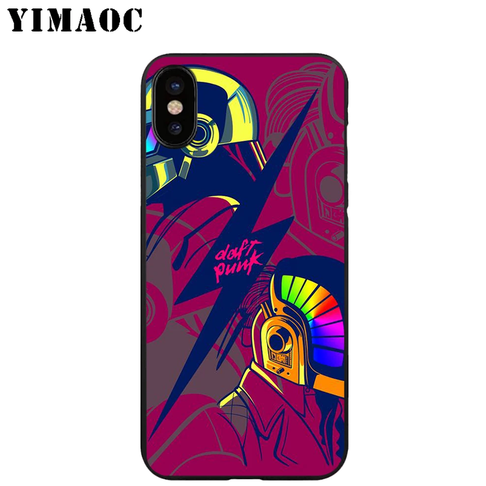 YIMAOC Daft панк Мягкий ТПУ Черный силиконовый чехол для iPhone X или 10 8 7 6 6S Plus 5 5S SE Xr Xs Max |