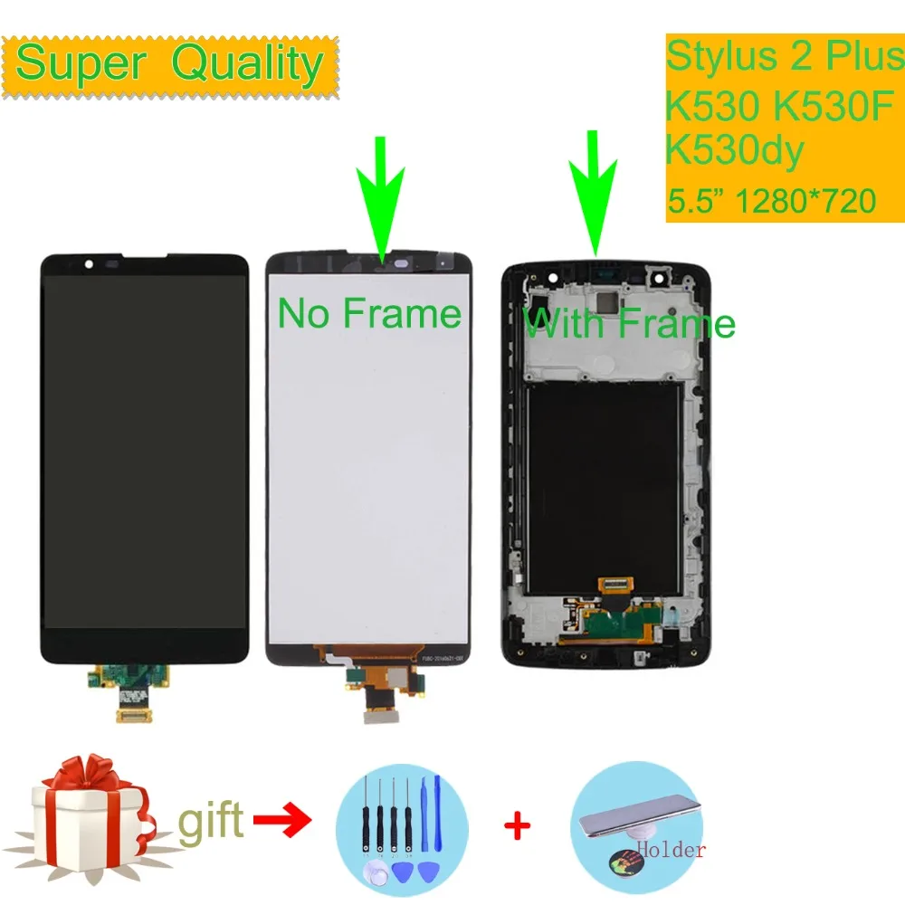 

Original 5.5"For LG Stylus 2 Plus K530 K530F K530dy LCD Display Touch Screen Digitizer Assembly with Bezel Frame LCD Replacement