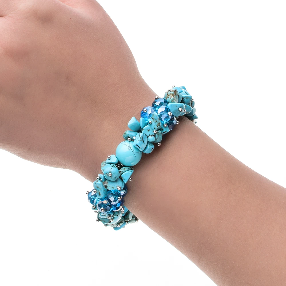 LUBINGSHINE 100% Handmade Fantasy Natural Gem Stone Crystal Bracelets For Women Fashion Jewelry Boho Bangles JJAL B1289 | Украшения и