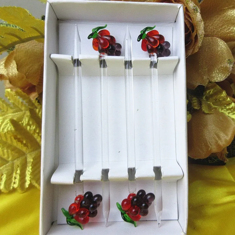 

Murano handmade glass fruit fork cartoon animal dolphin figurine decoration glass tableware accessories pastry dessert fork