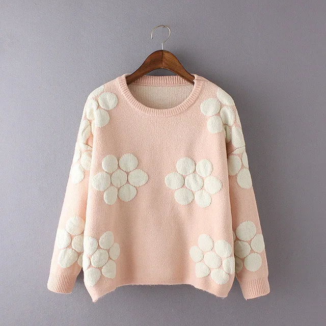 Повседневный свободный дизайн женский свитер с длинными рукавами и рукавом