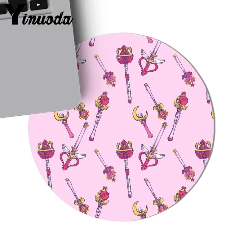 20x20cm Yinuoda Beautiful Anime Sailor Moon anime girl Soft Rubber Professional Gaming Mouse Pad Computer Comfort small round Mouse Mat - Цвет: 20x20cm