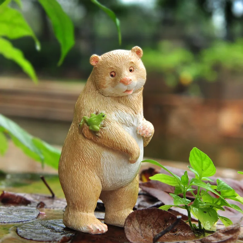 Милые фигурки мультяшных медведей предметы мебели сад животные мясистый