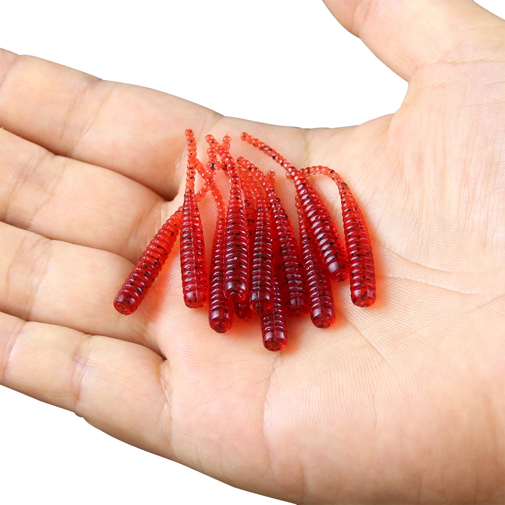 Новинка зимней рыбалки Мягкая приманка в виде червей набор 1 1g Micro Jig Head крючки