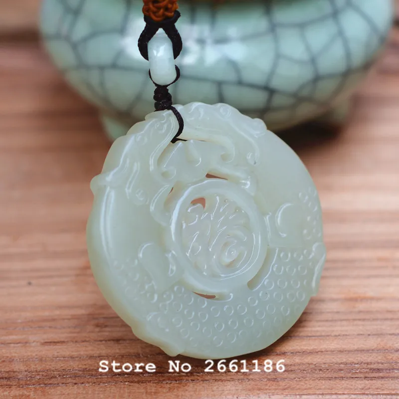 (Сертификат) натуральный белый гетянь Нефритовый камень ручная резка античный