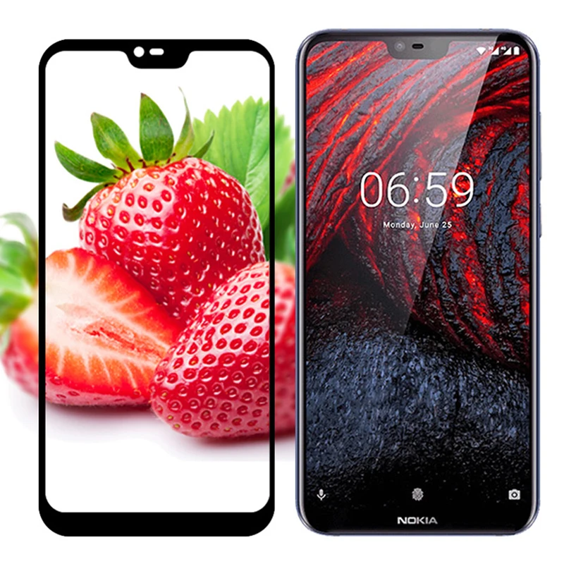 Чехол для Nokia 2 1 3 5 6 7 8 полное покрытие закаленное стекло безопасности Tremp Nokia2.1