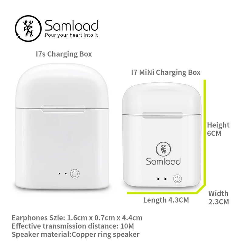 Samload Bluetooth наушники, мини гарнитура, беспроводные наушники с маленькой зарядной коробкой для Apple iPhone 7 8 Xiaomi samsung