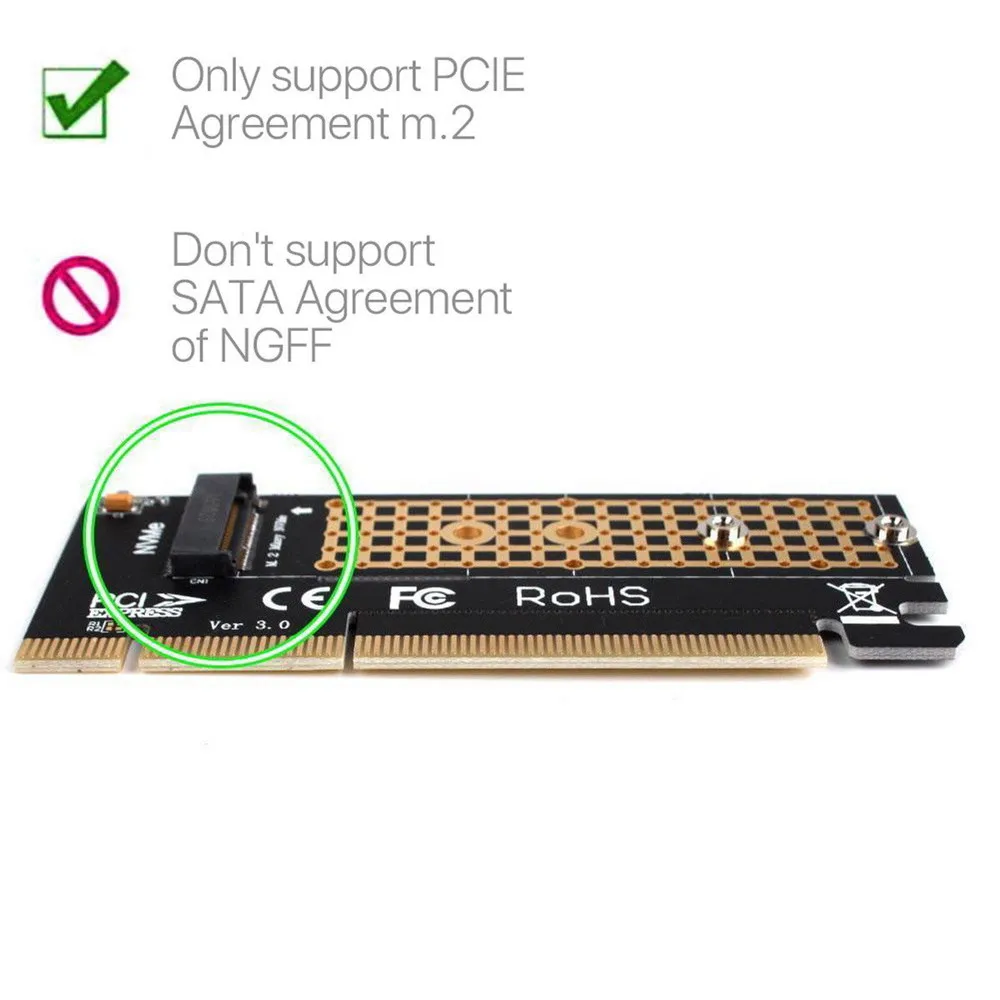 Zeadow M.2 NVMe SSD NGFF к PCIE 3 0 X16 X4 адаптер M Key интерфейс Плата расширения полная скорость