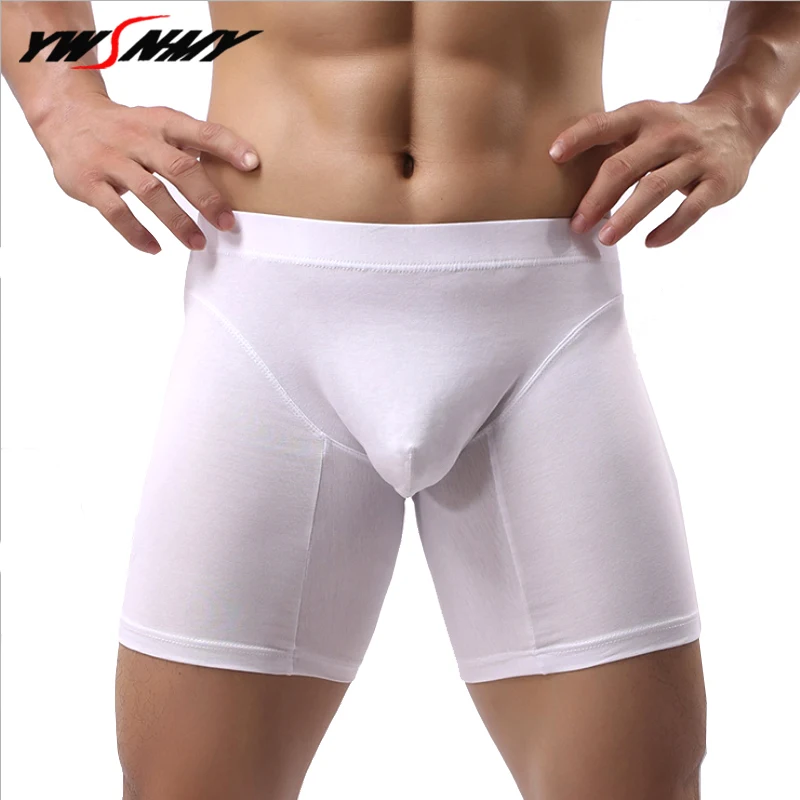 

Men's Long Underwear Brand Cotton Boxershorts Homme Slip Panties Man U Convex Design Sexy Sportswear Five Points Underpants