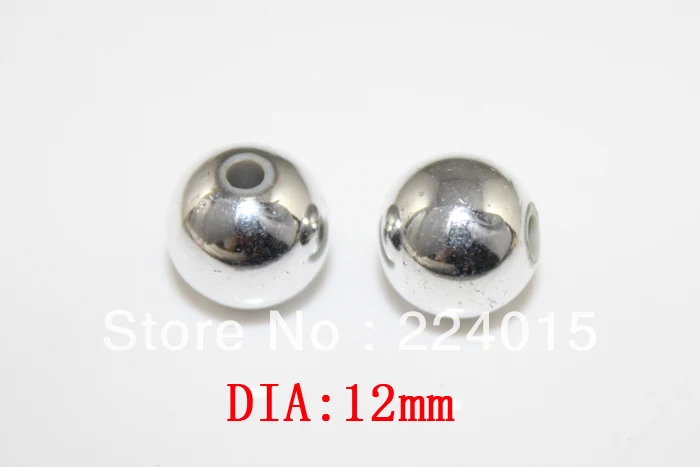 100 шт./12 мм Φ оптовая продажа посеребренные акриловые круглые чудесные бусины из