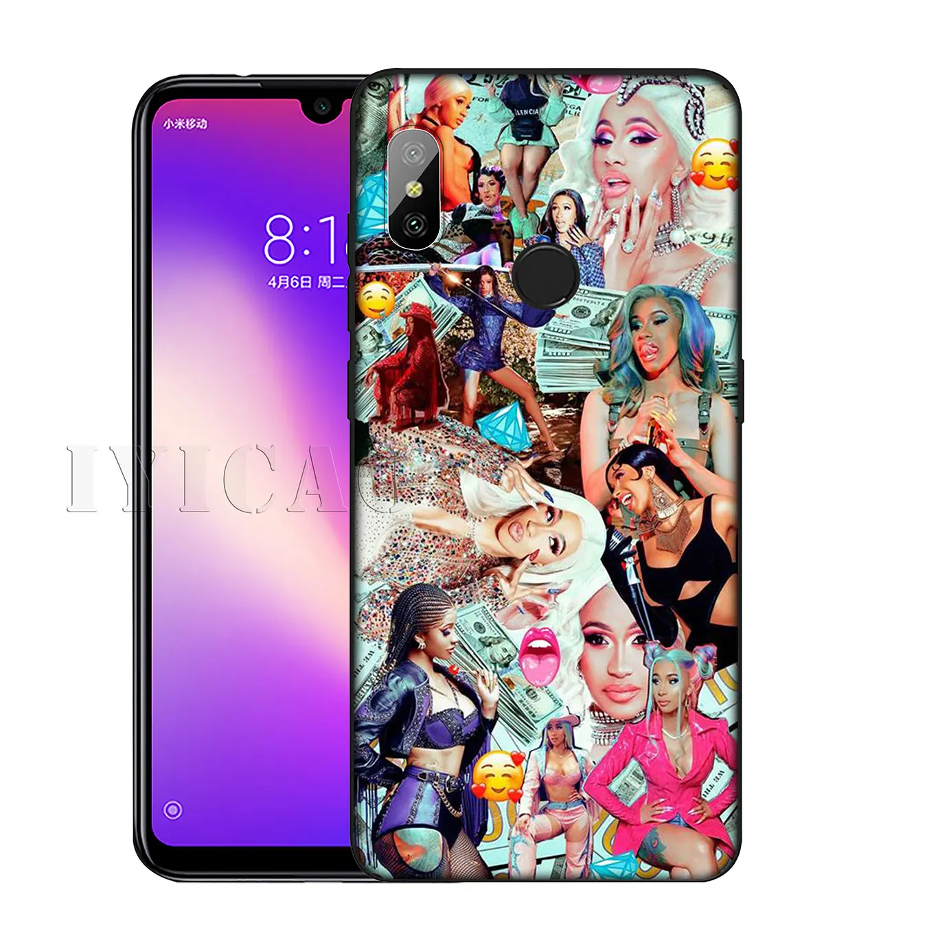 IYICAO Cardi B CardiB Soft Silicone Phone Case for Xiaomi Redmi K30 K20 8A 7A 6A 5A S2 GO Note 8 8T 7 5 6 Pro Black Cover |