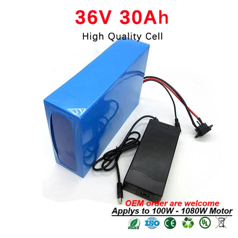 36V 30Ah 1000W комплект литий ионных батарей для электровелосипеда Bafang 8Fun Yamaha