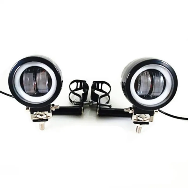 

Motorcycle 28-41mm LED Passing Driving Spot Fog Lamp Black Headlight Cafe Racer Old School Cruiser Bobber Chopper Atv Touring