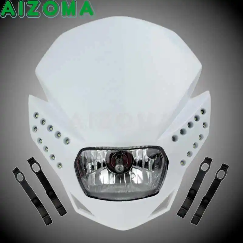 White Acerbis светодиодный видение hp головной светильник w/поворотные сигнальные огни светильник Универсальный голая мотоцикл двойного Спорт фара для Suzuki DRZ400S DRZ400SM - Цвет: White