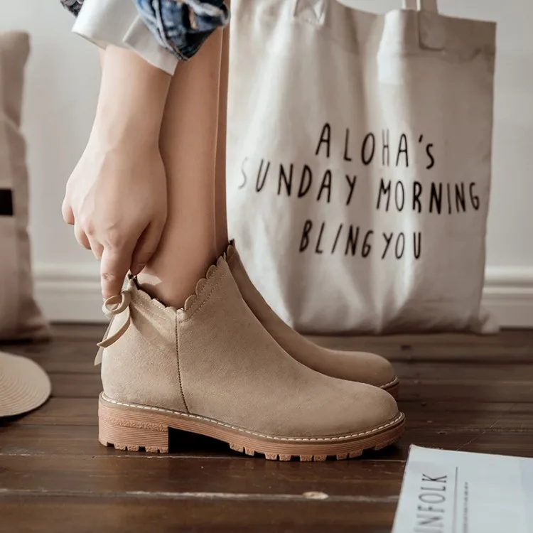 Большой размер 12 ботинки женская обувь ботильоны для женщин женские с бантом на