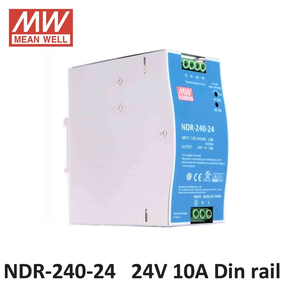 блок питания 24в 24VDC лабораторный источник MEAN WELL NDR 240 24 Один Выход Вт В 10А