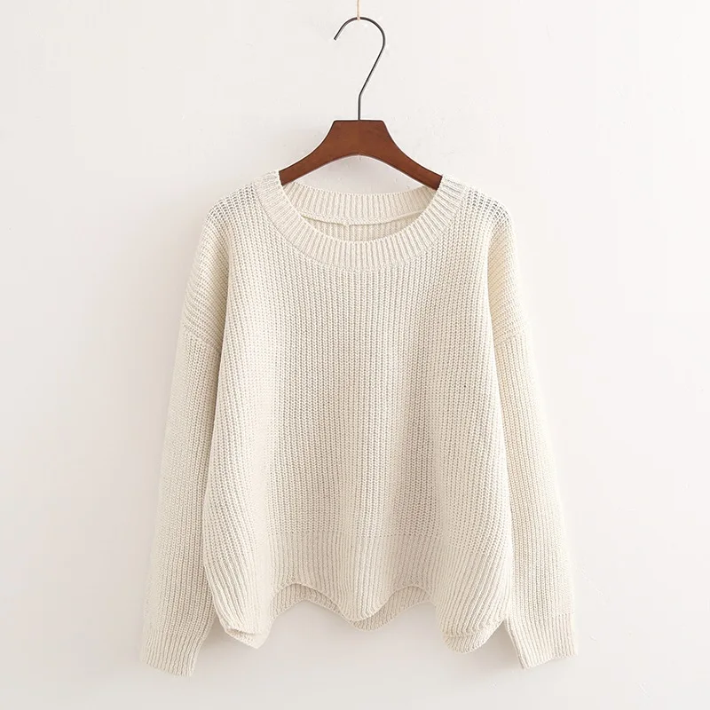 Yan Qing Huan 2018 New Spring Fashion Irregular Loose Pullover Sweater Casual Long Sleeve Short Paragraph Wild Korean | Женская одежда