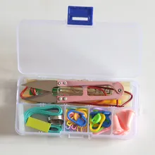 Домашний DIY Набор инструментов для вязания крючком защелка кривая игла метка ручное вязание крючком иглы стежки принадлежности для плетения с Чехол-коробкой