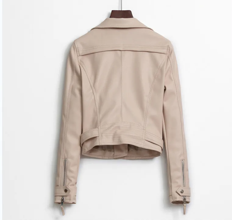 Женская мотоциклетная куртка из искусственной кожи черная или розовая