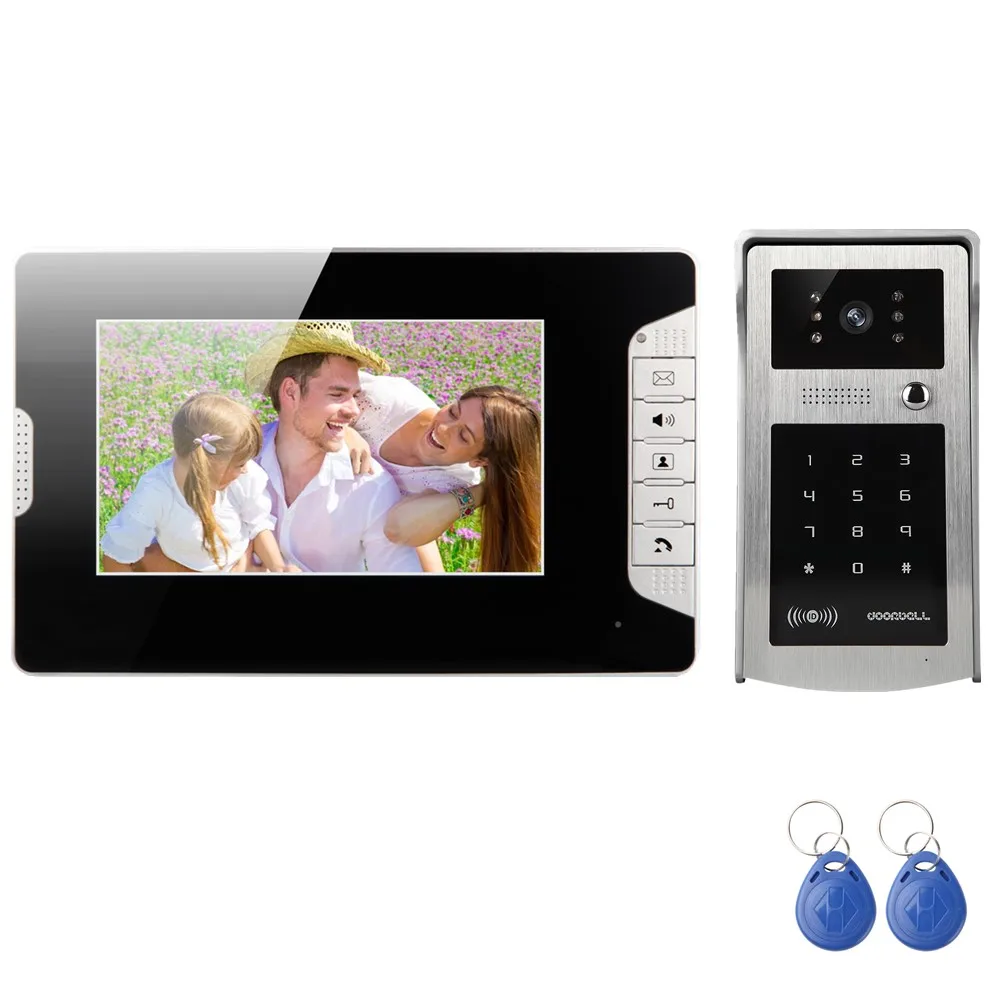 Новая 7 дюймовая система видеодомофона видеодомофон дверной звонок с высоким