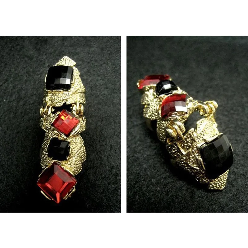 Модные дизайнерские золотые кольца для мужчин и женщин в стиле панк черные