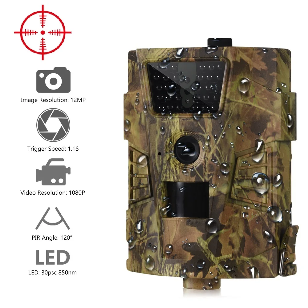 Suntekcam HT 001B Trail camera 12MP 1080 P 30 шт. Инфракрасные светодиоды 850nm охотничья камера IP54