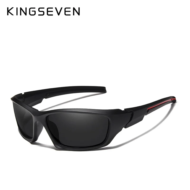 KINGSEVEN, брендовые поляризованные солнцезащитные очки, мужские очки, карбоновая оправа TR90, материал, очки для рыбалки и вождения, солнцезащитные очки Oculos - Цвет линз: Black gray