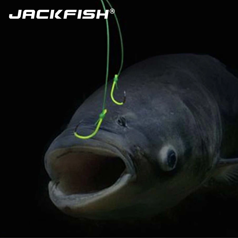 JACKFISH 10 шт./лот светящийся рыболовный крючок из высокоуглеродистой стали #9 #18