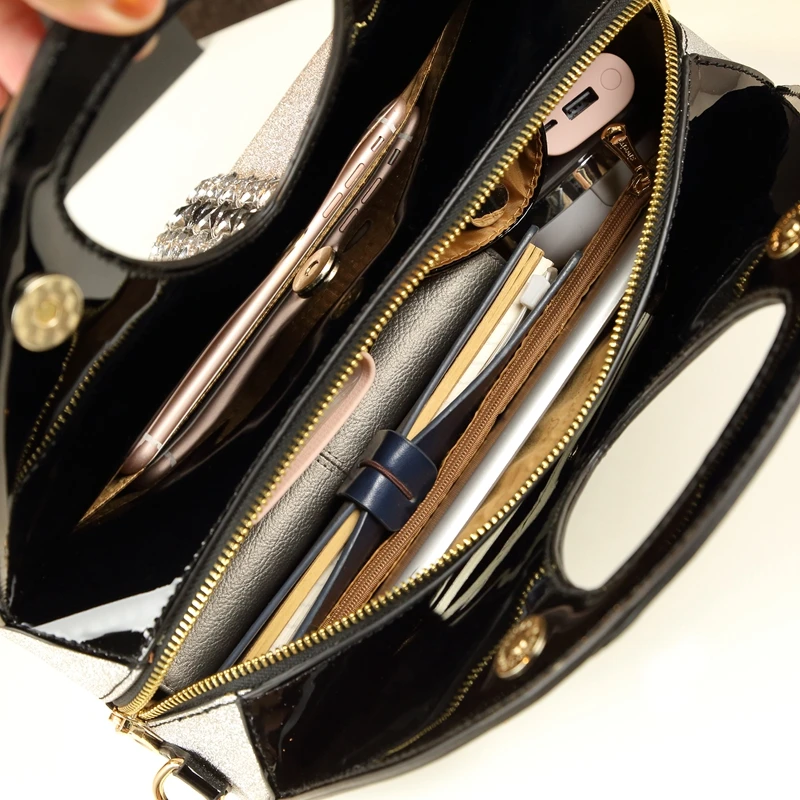 ICEV новые модные высококачественные лакированные сумки сумка с верхней ручкой