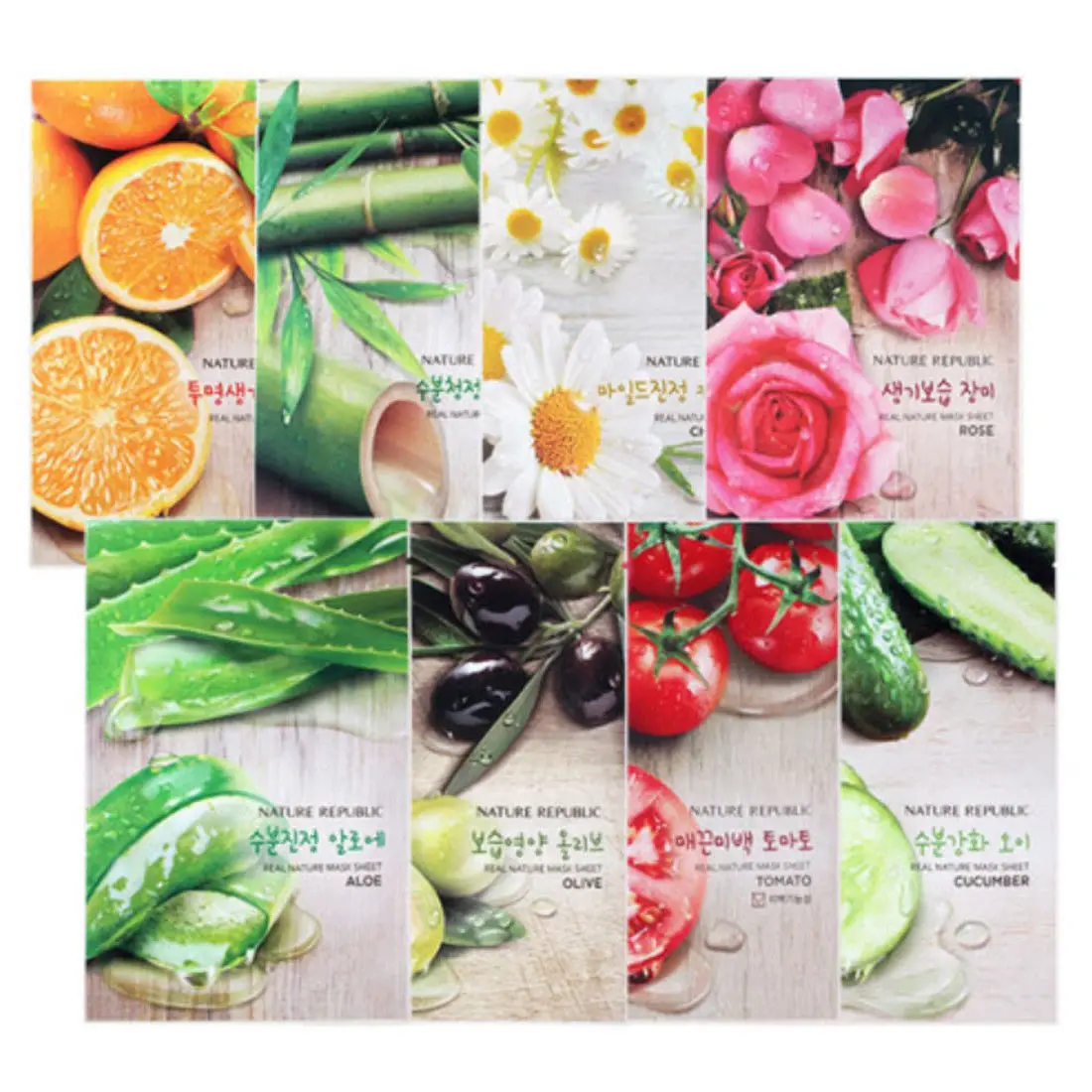 Nature Republic Real Тканевая маска 10 шт. Гиалуроновая кислота для лица Лечение от прыщей
