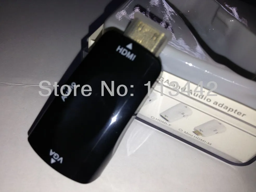 Черный мини-hdmi телевидение высокой чёткости 1080 p чтобы VGA с 3 5 мм аудио